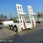 3 Axles 30/60/100 Tons Steel Lowbed Semi Trailer for Heavy Duty Transportation