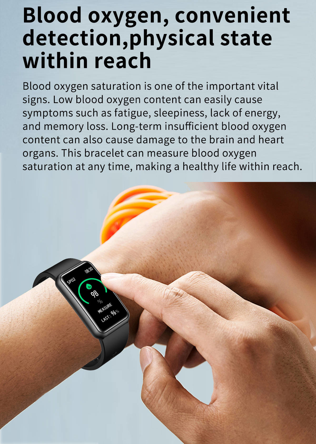 1.45 inch Bluetooth Fitness Bracelet Calories Burned Distance Calculation 145mAh