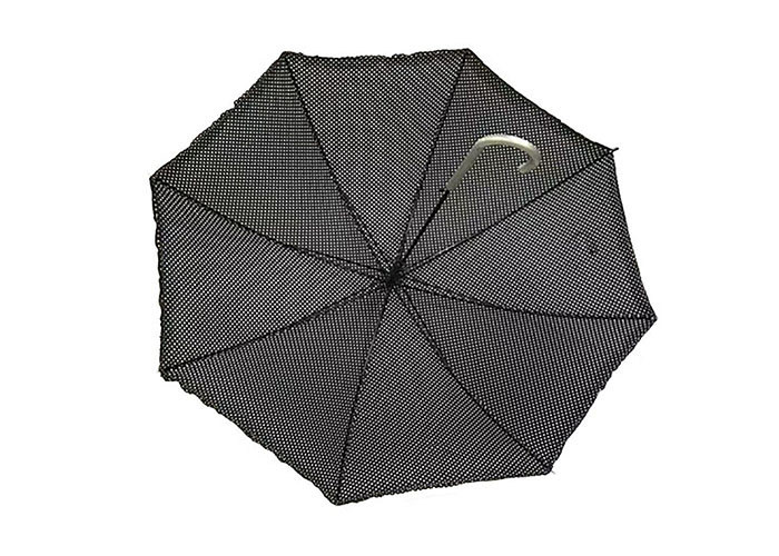Straight Auto Open Stick Umbrella Fashion Retro Round Wave Point For Female