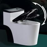 Siphon Flushing Sanitary Ware Toilet White Black Classic Style