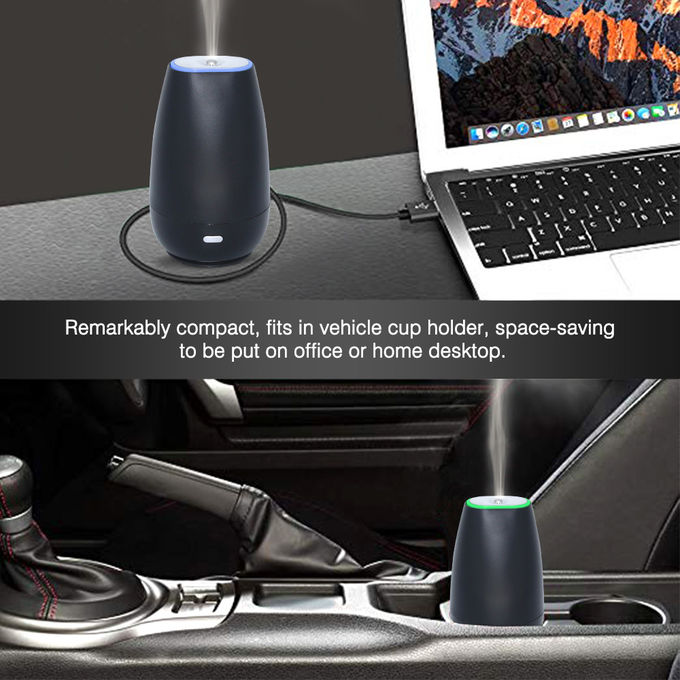 Mini Black Plastic Aroma Diffuser With 7 Color Changing Light