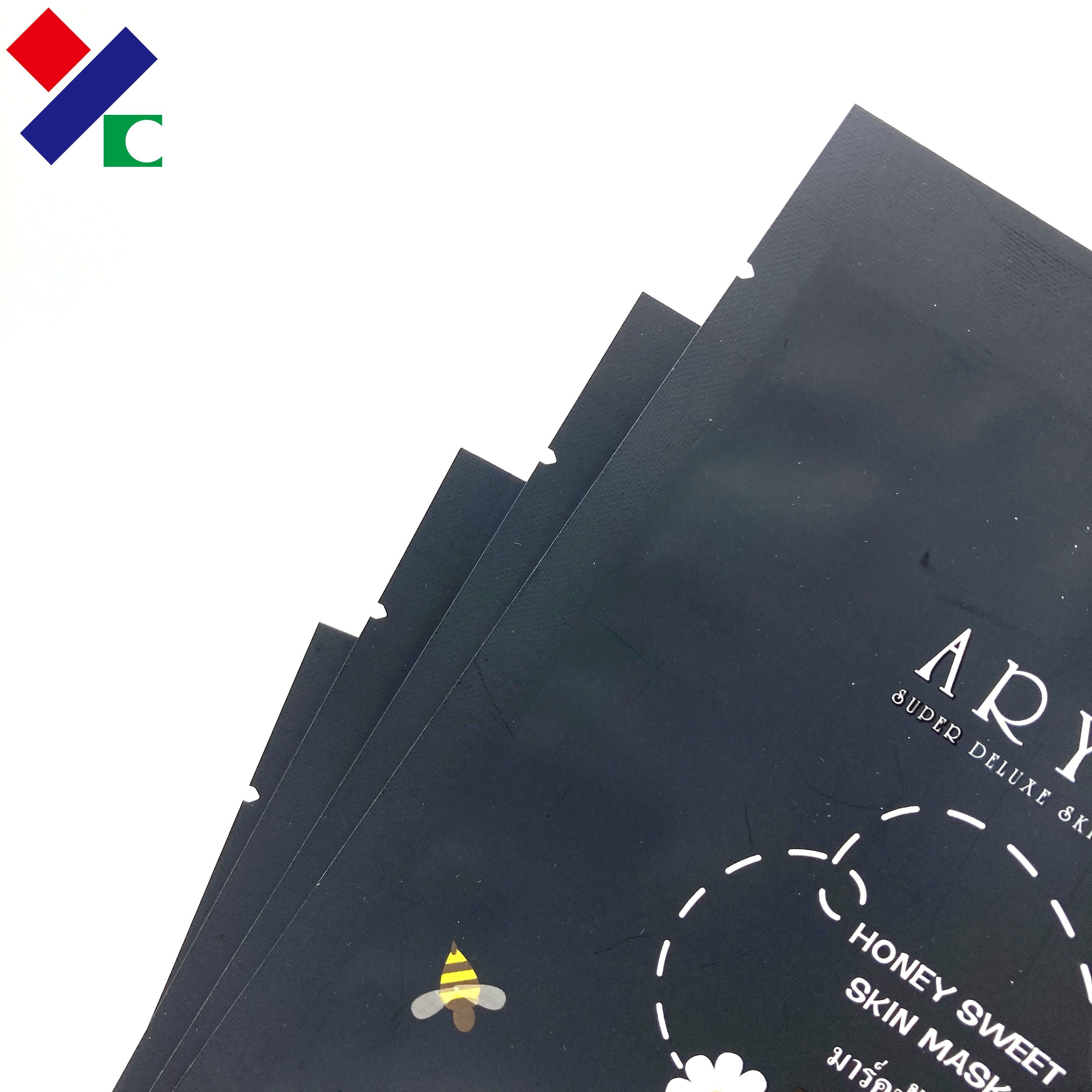 ISO Three Side Seal Pouch Mylar Aluminum Foil Face Mask Packaging Bags