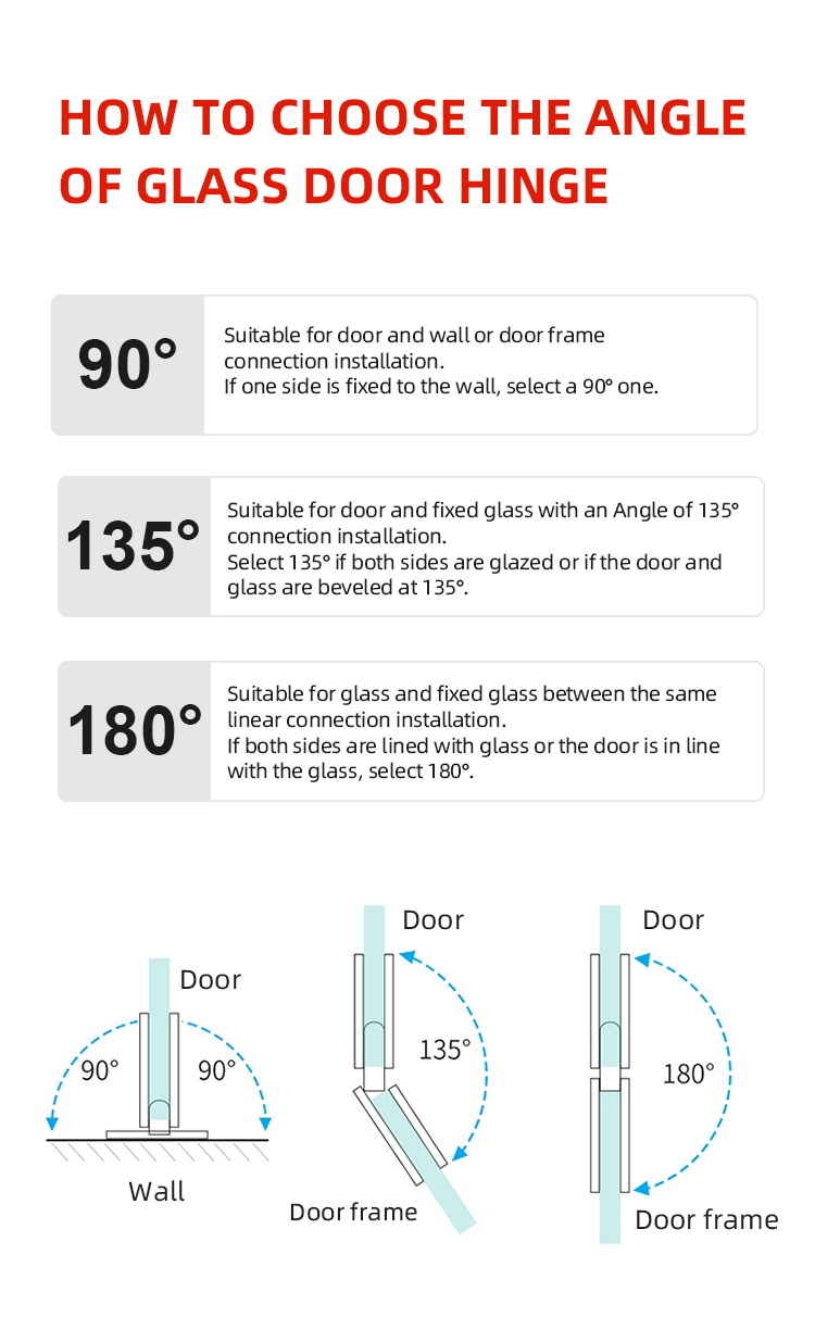 180 Degree Glass Pool Fence Hydraulic Hinge Stainless Steel Hinge for Shower Enclosure