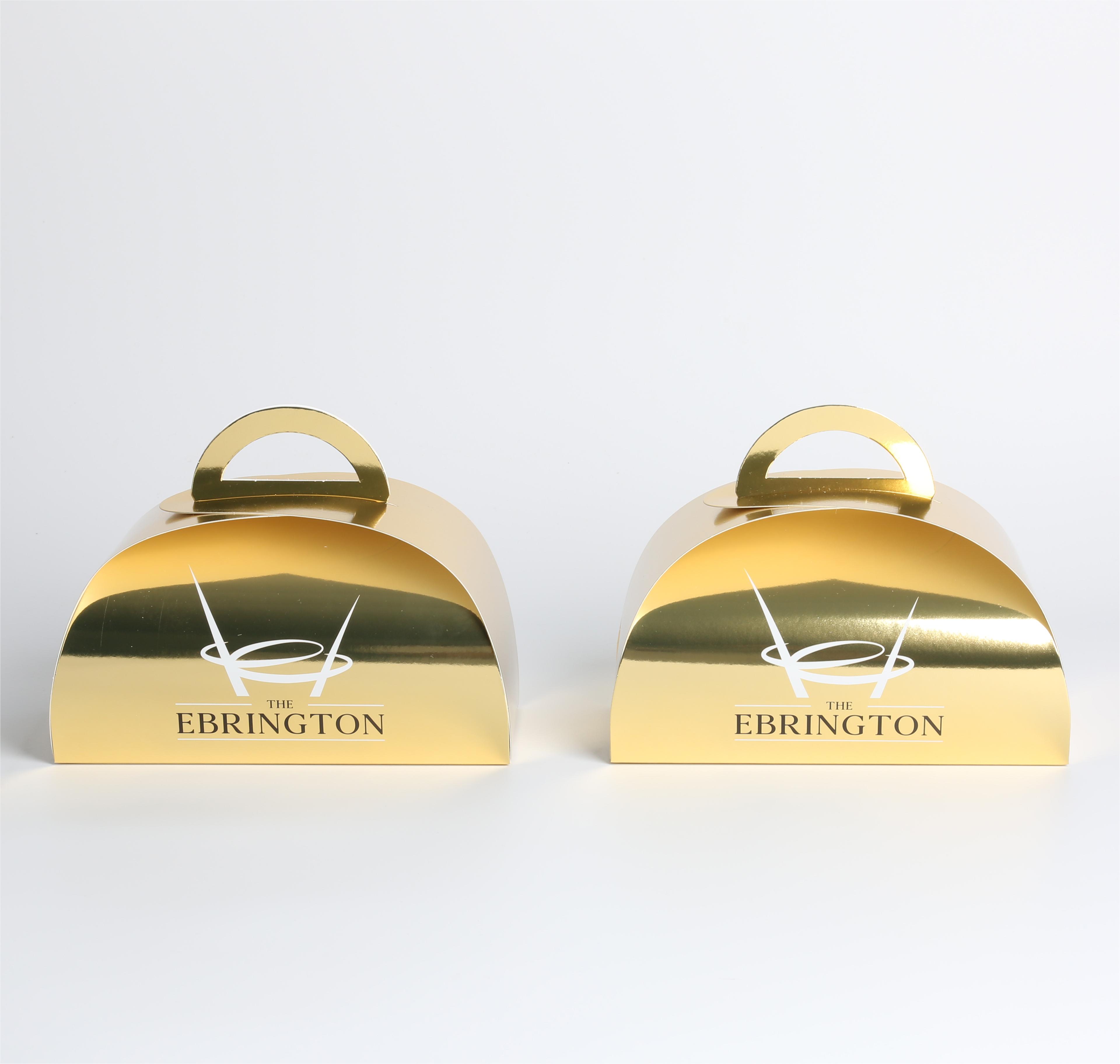 OEM Paper Cake Packaging Box , Sustainable Bakery Packaging Tulip Box With Handle