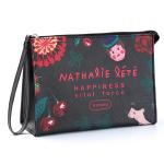 Zipper Women Canvas Travel Toiletry Organizer Bag