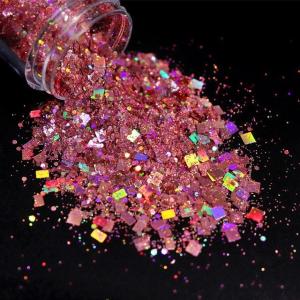 Wholesale Indoor Ornament Chunky Glitter Powder PET Material Hexagon Shaped Nail Decoration Supplies for Christmas Hexagon Mixed from china suppliers