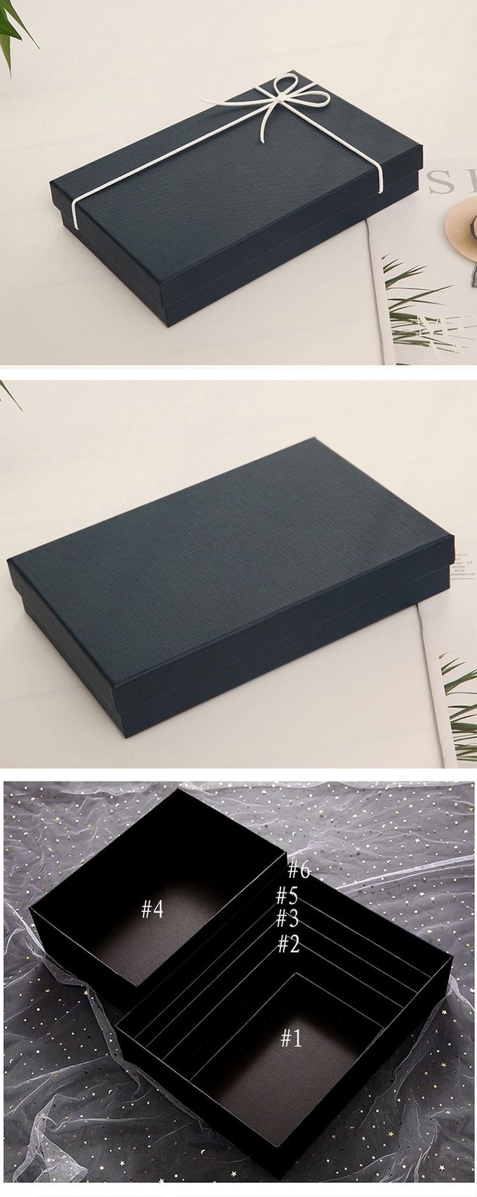 Special Texture Paper Multifunctional Lid And Base Gift Box With Rope Ribbon