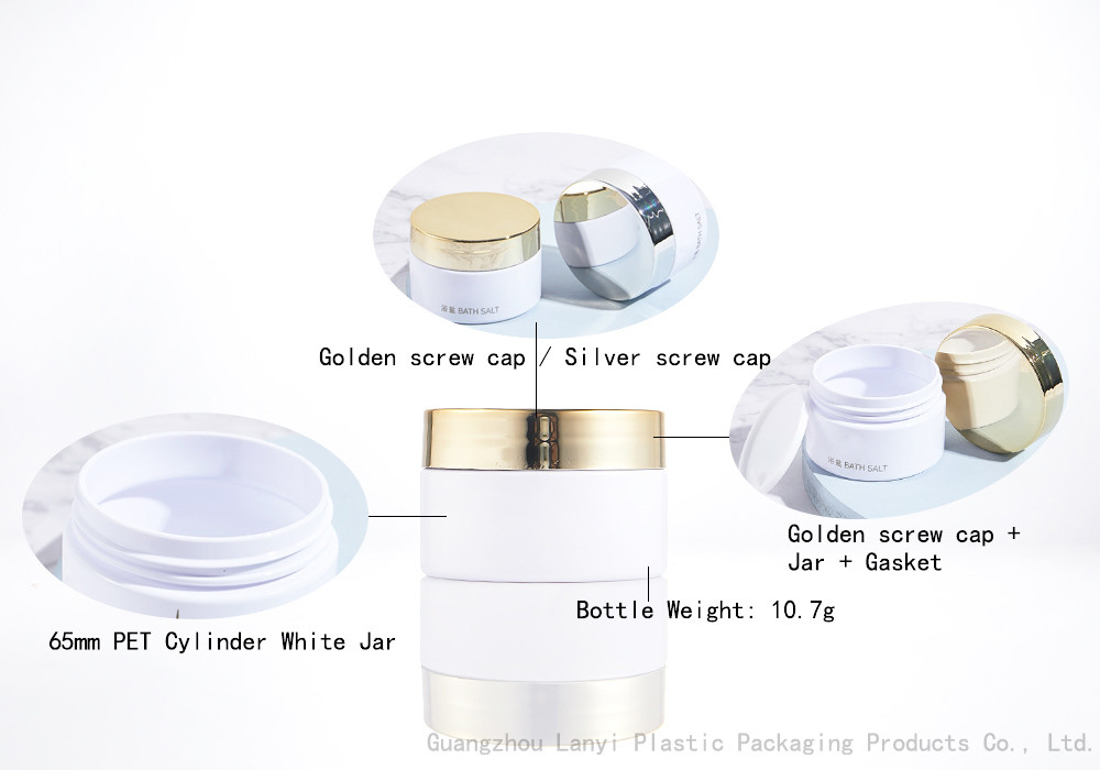 Golden Silver Screw Cap 2.03OZ 26MM Plastic Cosmetic Jars