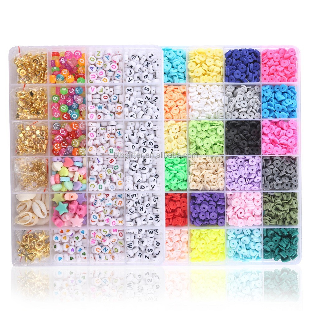 Handmade Elastic Rope Woven Bracelet Beads Acrylic Alphanumeric Word Box Accessories with Free Samples