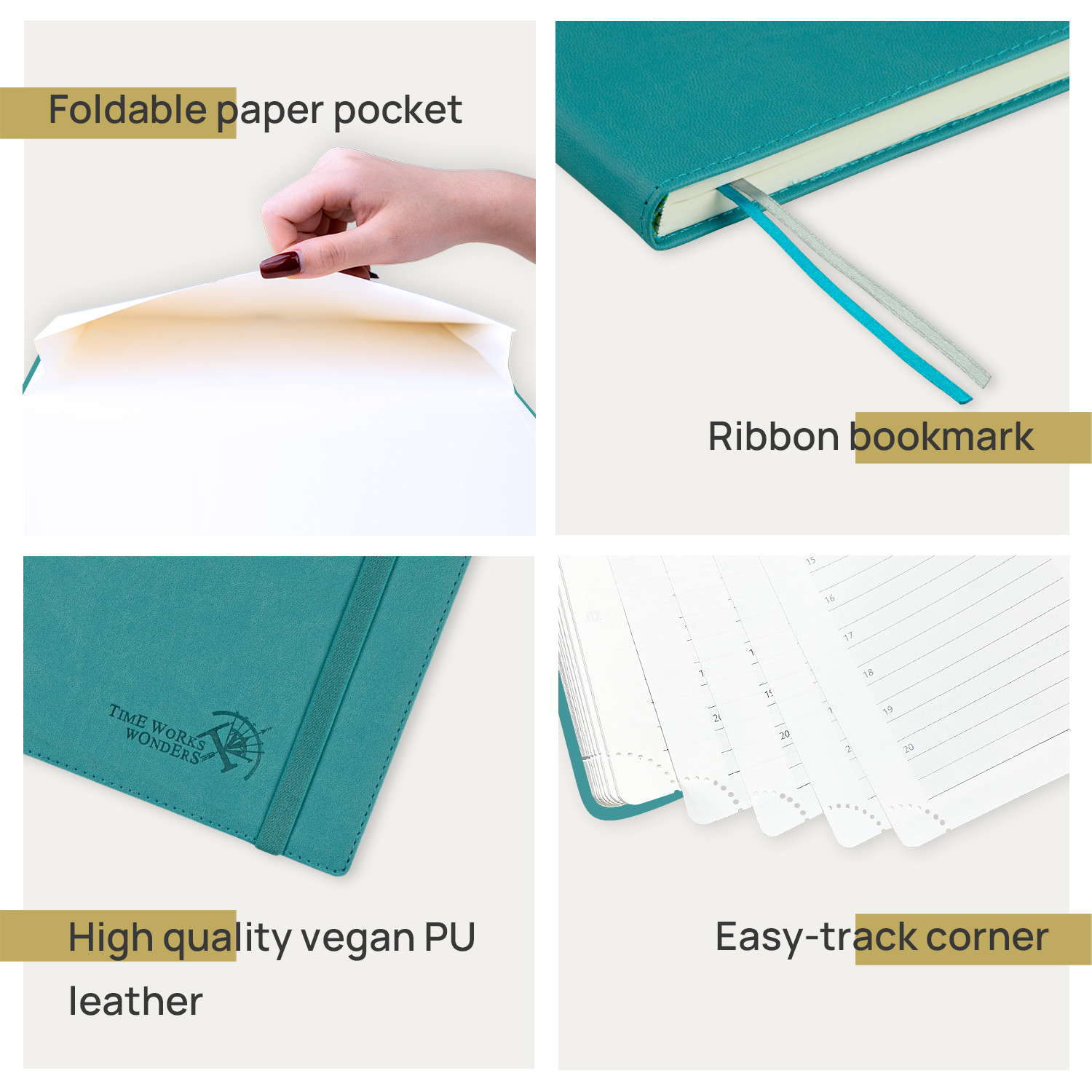 8.75'' X 10.5'' Large Academic Planner Custom Turquoise Casebound