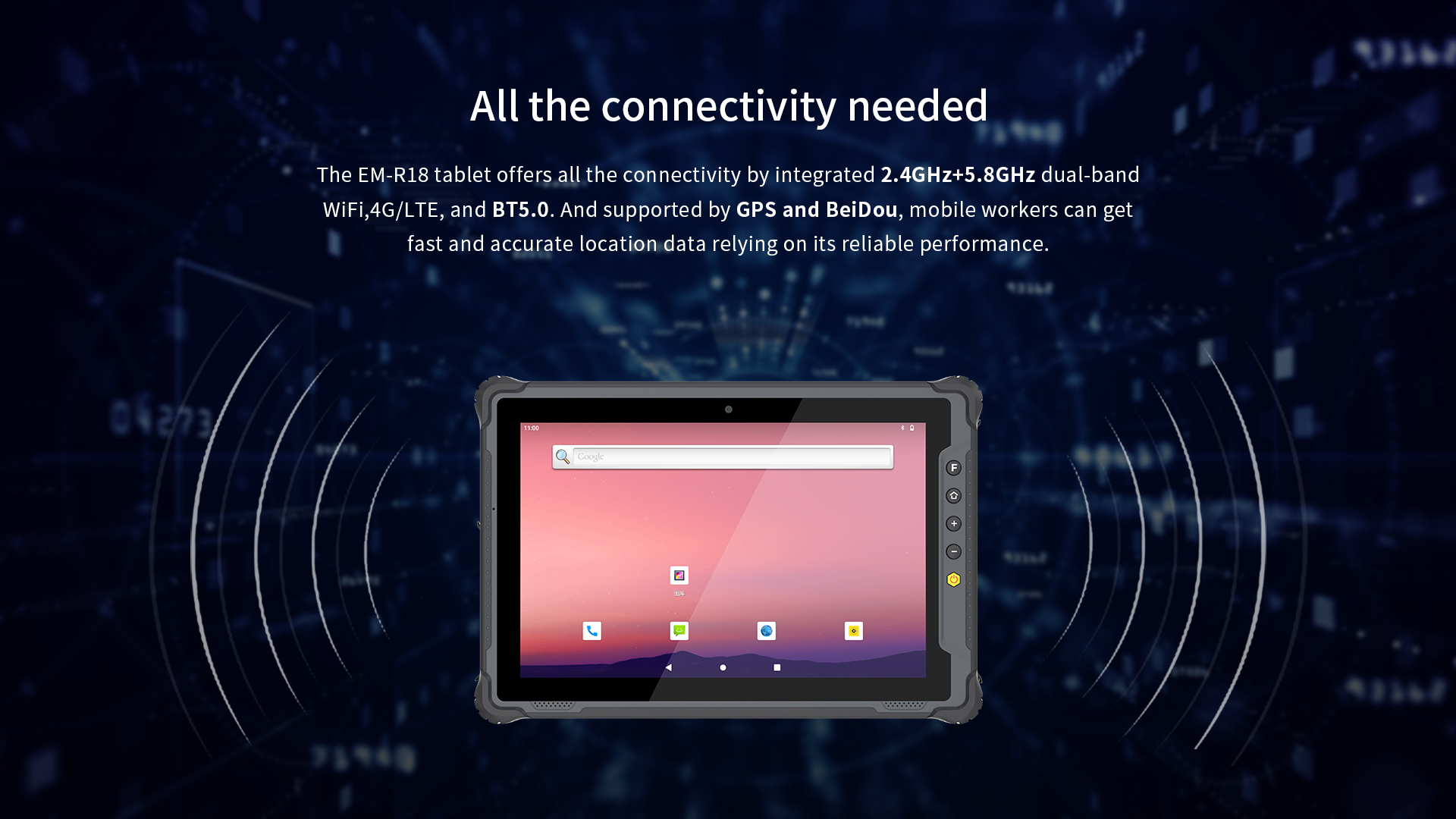 Waterproof Handheld Android Rugged Tablet with Shockproof GPS WiFi USB Interface NFC