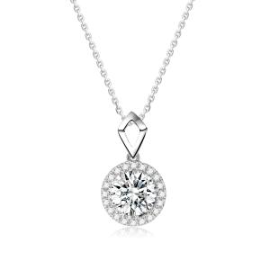 Wholesale Simple Design 18k Gold Lab-Grown Diamond Pendant White Diamond Jewelry Daily Style from china suppliers