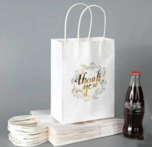 Wholesale Custom Restaurant Food Delivery Take Out Packaging Bag Design Your Own Logo Flat Handle Takeaway Carry Brown Kraft Paper from china suppliers