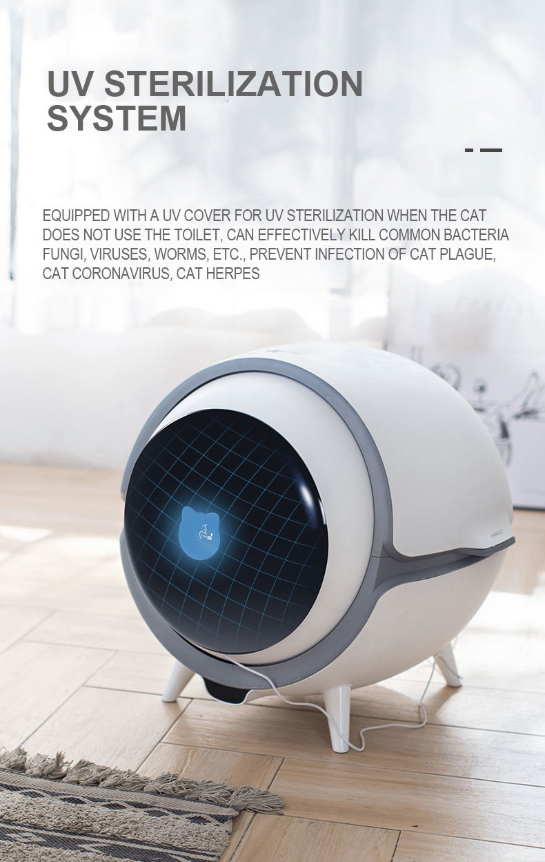 Automatic Cat Smart Toilet 220V No Scooping , Self Cleaning Cat Litter Box