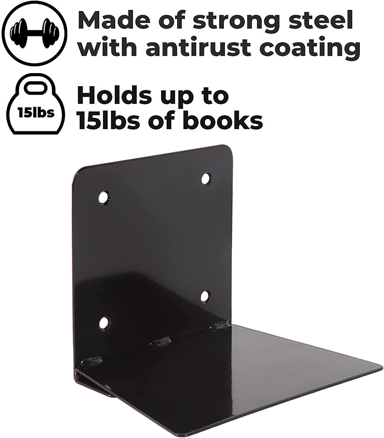 Detachable Metal Floating Bookshelf for Home Library Heavy Duty and Modern Design