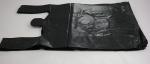 Plastic Bag-Black Plain Embossed T Shirt Bag 11.5"x6.5"x21.5" 13 mic - 100 bags