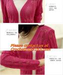 Cardigan Women casual Sweet gray black Crochet Knitted Blouse Long-sleeve Tops