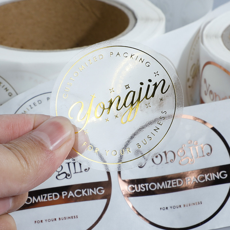 Clear Self Adhesive Food Labeling Stickers Foil Stamped