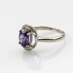 Women Jewelry 7mmx9mm Oval Red Cubic Zircon 925 Silver Ring(R183)