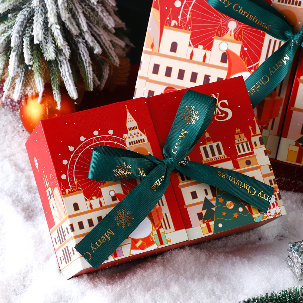 Custom Luxury Rectangle Chocolate Paper Christmas Present Storage with Logo