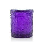 Carved Colored Glass Jar Tea Light Candles / Perfume Scented Candles WXC190910
