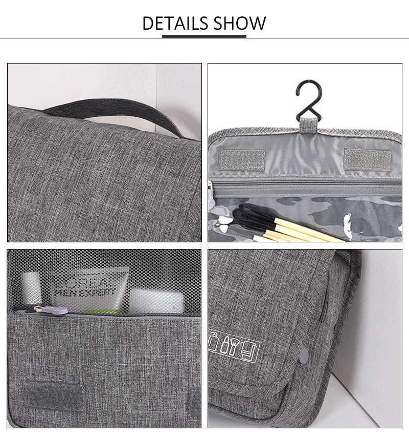 Wholeslae Pure Color Blank Waterproof Oxford Makeup Bag Hanging