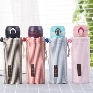 Wholesale Waterproof Cotton Drawstring Stripe Water Glass Bottle Cover Carry Bag from china suppliers