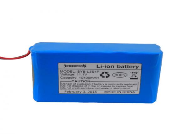 Quality 11.1V 10400mAh Custom Robot Battery Pack 3S4P With 4-5H Charging Time , Steady Performance for sale