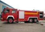 Howo 6 X 4 10 Wheel Large Fire Truck , Fire Service Truck For Factory