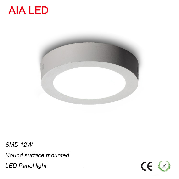Good price surface mounted 12W Round black LED panel light fixture for hotel led downlight