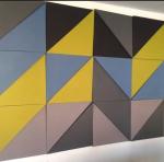 Acoustic Triangle Textile Fabric Wrapped Sound Panels Interior Decorated Wall