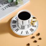 Ceramic Set of 6 pieces Clock Number Design Gold Handle Modern Luxury Porcelain