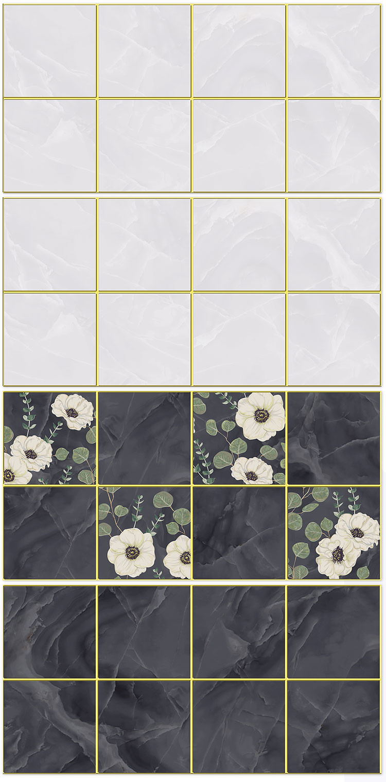 12"X24" Mirror Surface Vintage Tiles And Ceramic Wall Tile For Living Room Dark Gray