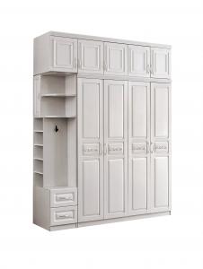 Wholesale Durable Thick Large Wardrobe With Drawers , ODM Solid Wood White Painted Wardrobe from china suppliers