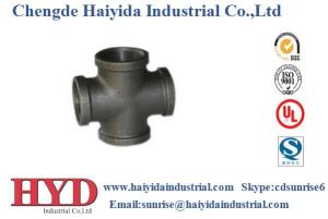 Wholesale Cross black malleable iron pipe fitting cast iron UL factory from china suppliers