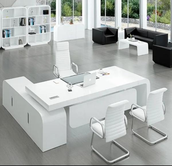 Hot selling office furniture painted white ceo office desk boss luxury executive