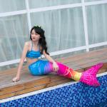 Pink And Blue Mermaid Tails For Swimming / Beach Holiday Mermaid Swimsuit