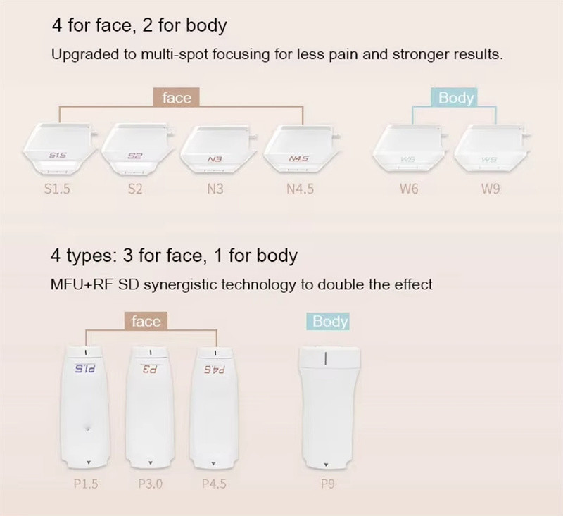 Foldable Wrinkle Removal Micro Focused Ultrasound HIFU 9D Device
