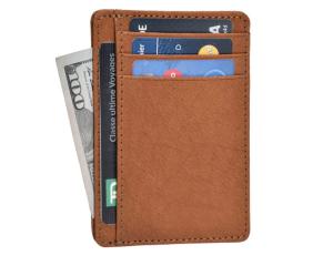 Wholesale Men Slim Leather Wallet Card Case RFID Blocking Smart Minimalist from china suppliers