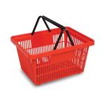 CE 25L Shopping Plastic Supermarket Basket Red Blue Plastic Grocery Basket