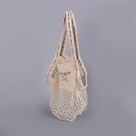Organic Cotton Big Net Bag Womens Shopping Mesh Bags With Custom Logo Pocket