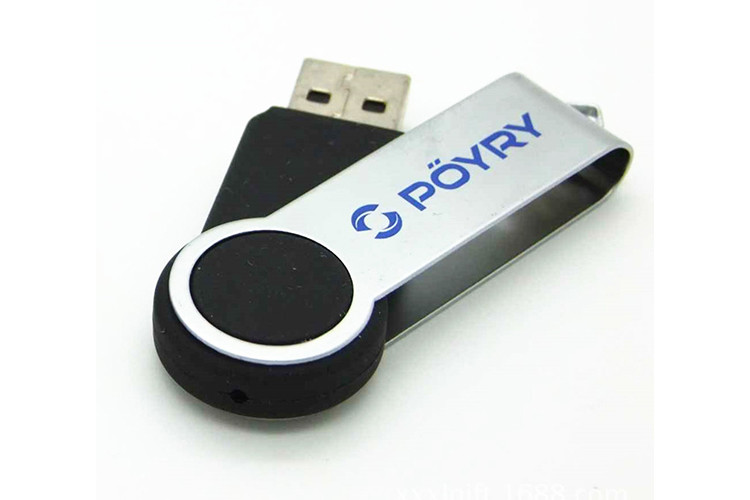 Factory supply 32G 3.0 blue color swivel twist metal USB with customized logo and package show life brand