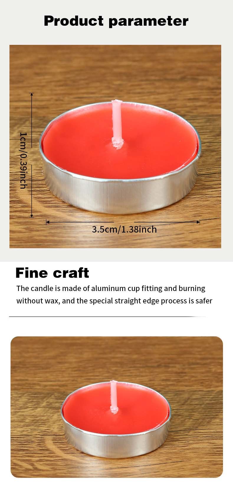 Colorful Tea Light Candle for Home and Wedding Decoration in Single Package Size 4X4X2 cm