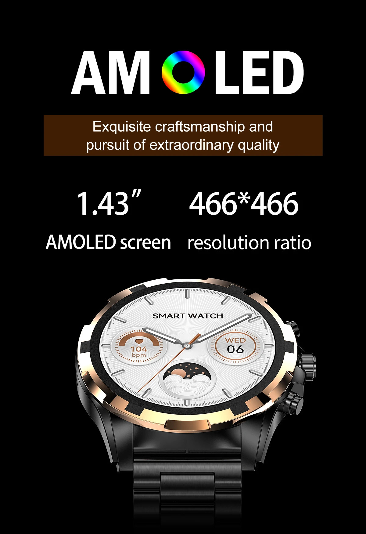 HK98 Amoled Screen Full Touch Sport Fitness Watches IP67 Waterproof Android IOS Watch For Men