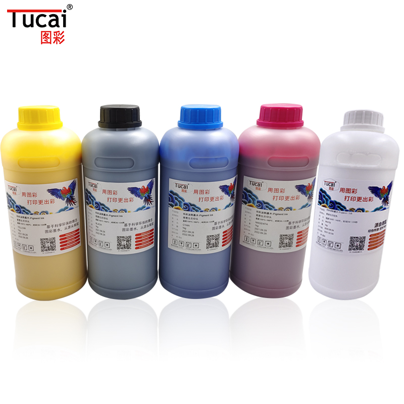 1000ML DTG Pigment Ink White Textile Garment Fabric Printer Ink For Epson Dx6 Dx7 Dx9