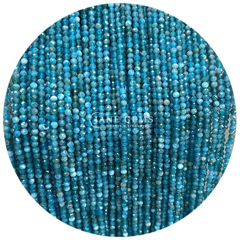 Gems Bead Natural Crystal Faceted Round Shape Small Amazonite Apatite Loose Bead Strands for Bracelets