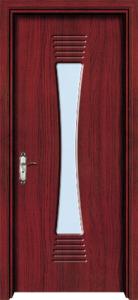 Wholesale Solid Core Interior PVC Wood Doors From China Manufacturing, with clear tempered glass from china suppliers