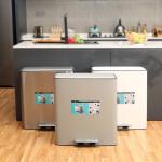 Home Kitchen Stainless Steel Foot Pedal Waste Bin 56L Capacity Soft Close Inner