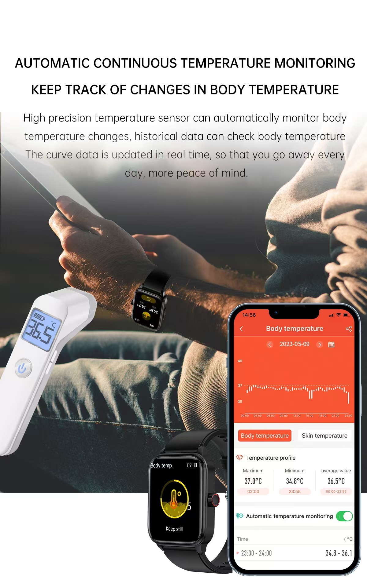 ET540 Health Monitoring Smart Watch 1.85 Inch BT Call Blood Oxygen Fitness For Men