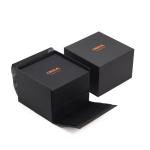 elegant custom logo printed square wooden watch box for men